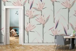 Vintage nature leaves wallpaper, and wall stickers