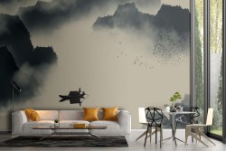 Wallpaper landscape boat among the clouds