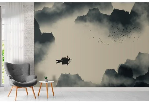 Wallpaper landscape boat among the clouds 2