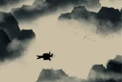 Carta da Parati Design e Stili Paesaggi e Natura Astratta Dipinti e Acquerelli Montagna Orientale zen