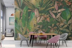 Vintage tropical nature leaves wallpaper