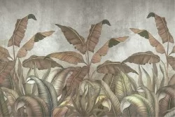 Carta da Parati foglie natura tropicale design vintage
