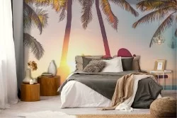 Wallpaper Dawn Sunset Beach and Tropical Sea