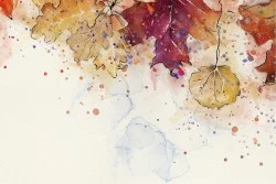 Autumn leaves nature modern illustration wallpaper