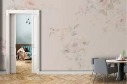 Vintage nature antique pink flowers wallpaper