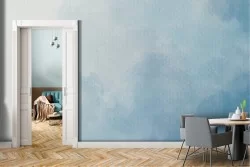 Blue sky painted landscape wallpaper
