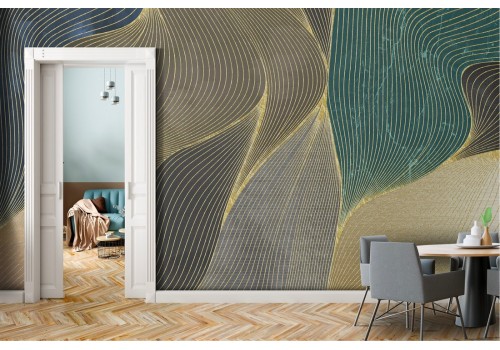 Abstract leaves stripes nature luxury wallpaper 2