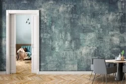 Industrial urban blue cement surface wallpaper