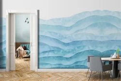 Abstract wave blue design wallpaper