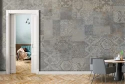 Wallpaper with vintage geometric tile surface