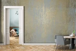Carta da Parati superficie luxury cemento grigio e oro