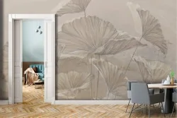 Carta da Parati foglie natura vintage superficie marmo