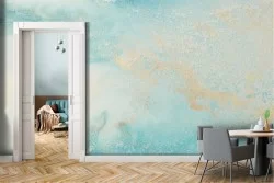 Wallpaper sky with clouds painted landscape