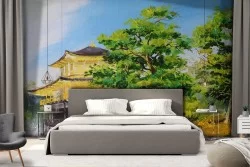 Wallpaper Paintings and Watercolors Rivers Waterfalls Lakes Oriental zen