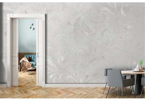 Wallpaper with stylized leaves on a vintage marble surface 2