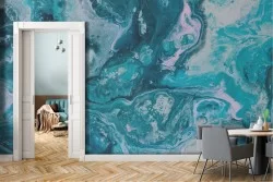 Carta da Parati superficie marmo blu