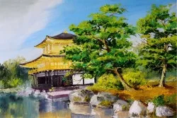 Carta da Parati Design e Stili Flora e Fauna Paesaggi e Natura Dipinti e Acquerelli Fiumi Cascate Laghi Orientale zen
