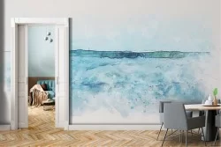 Carta da Parati paesaggio mare acquerello