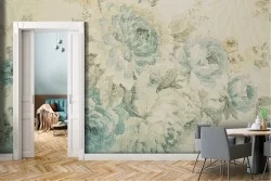 Carta da Parati fiori natura vintage illustrazione