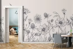 Vintage stylized nature flowers wallpaper