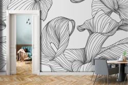 Carta da Parati fiori stilizzati natura moderna