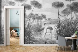 Carta da Parati paesaggio tropicale natura e animali