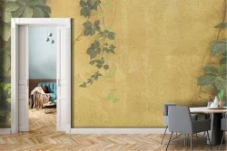 Photorealistic wallpaper with concrete surface and ivy