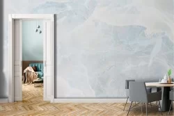 Carta da Parati superficie marmo bianco azzurro luxury