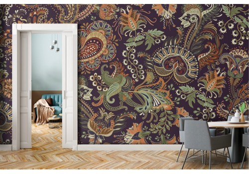 Abstract Vintage Leaves Wallpaper 2