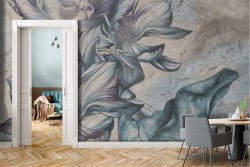 Vintage design nature flowers wallpaper