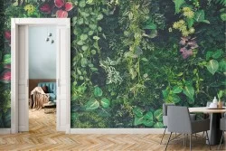 Carta da Parati foglie tropicali verdi foresta natura