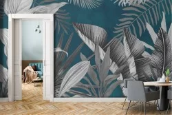 Tropical leaves nature design wallpaper