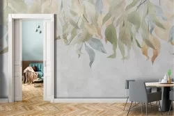 Carta da Parati foglie natura design vintage raffinato