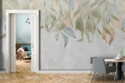 Wallpaper with nature leaves vintage refined design