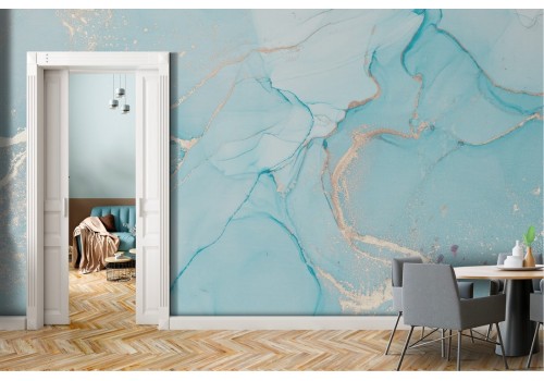 Luxury blue marble surface wallpaper