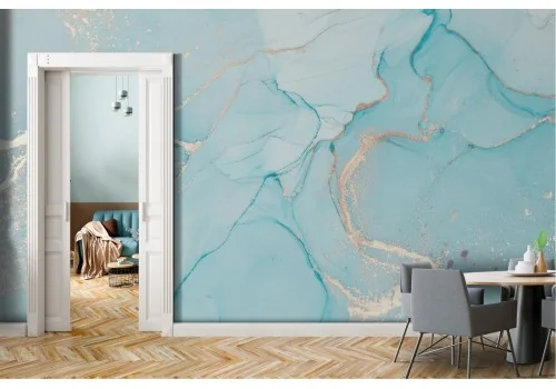 Carta da Parati superficie marmo azzurro luxury