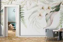 Refined nature wallpaper white flowers