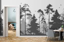 Stylized forest wallpaper nature landscape