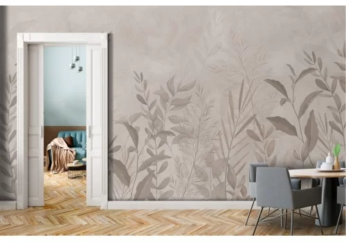 Carta da Parati Foglie Natura Stilizzata Vintage 2