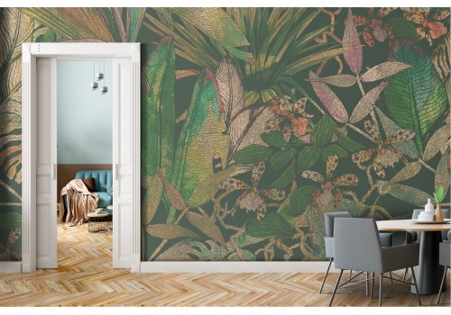 Vintage Tropical Leaves Wallpaper 2