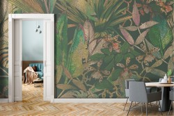 Vintage tropical nature leaves wallpaper