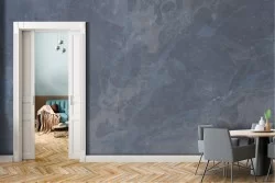 Industrial Blue Cement Wallpaper Surface