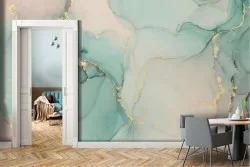 Turquoise marble luxury wallpaper