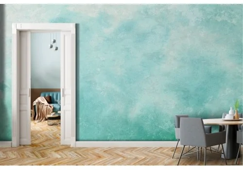 Turquoise colored cement surface wallpaper 2