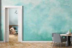 Turquoise colored cement surface wallpaper