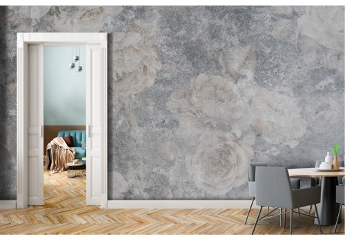 Carta da Parati rose bianche design vintage