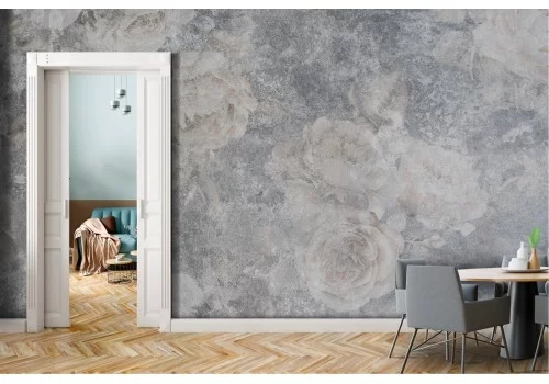 Carta da Parati rose bianche design vintage