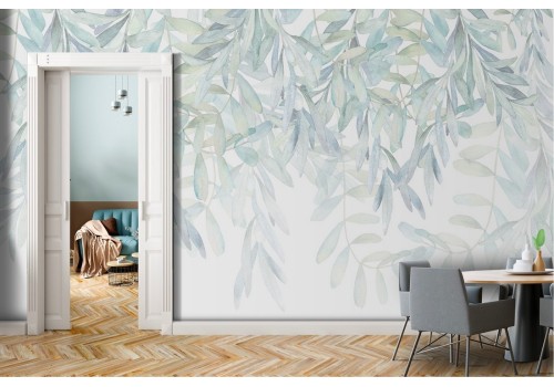 Wallpaper with nature leaves vintage design
