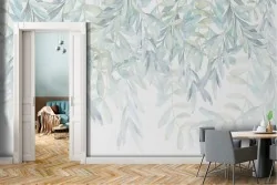 Wallpaper with nature leaves vintage design