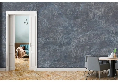 Carta da Parati superficie cemento blu industrial moderno 2